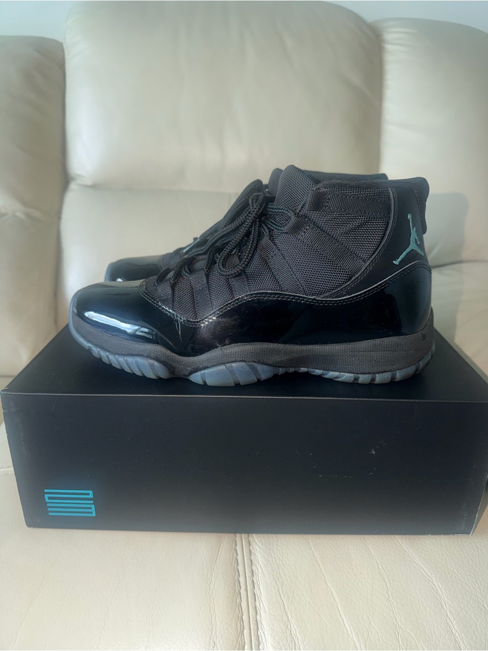 Jordan High-Top Sneakers - Black with Teal Jumpman